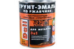 Грунт-эмаль по ржавчине РОГНЕДА Dali 3 в 1 графитовая, серая Ral 7024, 2 л 