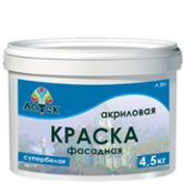 Водоэмульсионная фасадная краска Латек Л301, белая, 4.5 кг 