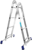 Алюминиевая двухсекционная шарнирная лестница 2x3 ступени Алюмет (Т203)