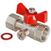 Кран шаровой трехходовой Valtec 1/2" FF для манометра, бабочка (VT.807.N.0404)