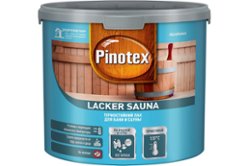 Термостойкий лак для бани и сауны PINOTEX LACKER SAUNA 20 на водной основе; для внутренних работ; полуматовый; 2.7 л 