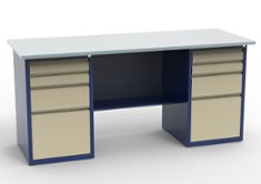 Верстак 2-тумб 4 ящ+4 ящ оц стол+перф с кронш СВ-2Т.04.04
