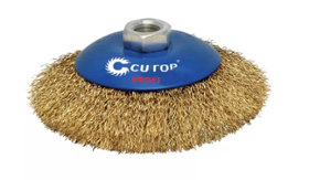 Щетка для УШМ (100 мм; М14; латунированная витая проволока 0.3 мм) Cutop (82-524)