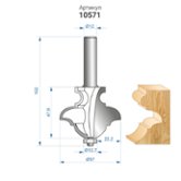 Фреза кромочная фигурная мультипрофильная (Ø 57х47,6х102 мм; хвостовик 12 мм) Энкор (10571) 
