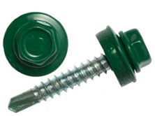 Саморез для крепления кровельных материалов 4,8х38 RAL 6005 цвет тёмно-зелёный СтройКреп (11154)