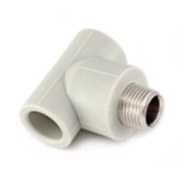 Тройник полипропиленовый комбинированный PP-R 25 мм х 1/2" НР VALFEX серый (00010128125Г)