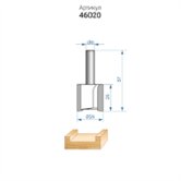 Фреза пазовая прямая (Ø 24х25x57 мм; хвостовик 8 мм) по дереву Энкор (46020)