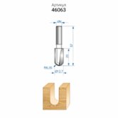 Фреза пазовая гальтельная (Ø 12,7х25мм R6,35мм хвостовик 8мм) по дереву Энкор (46063)