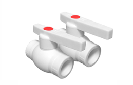 Кран шаровой PP-R мет.шар  90мм белый (1/2)