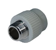 Муфта полипропиленовая комбинированная PPRC 25 мм x 3/4" НР Энкор серая (44074)