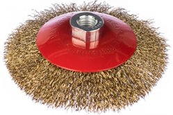 Корщетка-колесо с наклоном (125 мм; М14) для УШМ FIT  (39052)