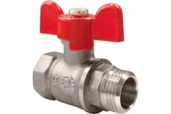 Кран шаровой  VALFEX 1/2" FM бабочка OPTIMA никелированный (VF.218.NLB1.012)