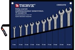 Набор комбинированных трещоточных ключей Thorvik CRWS10TB в сумке, 8-24 мм, 10 пр. (53468) 