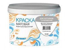 Латексная краска для потолков Оптимист W203, белая, 3 кг 