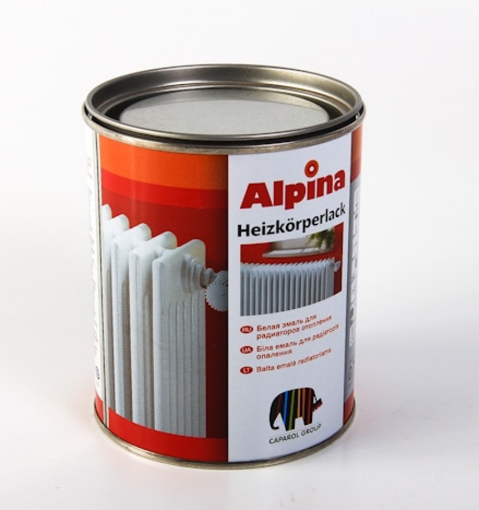 Краска для радиаторов купить. Эмаль быстросохнущая для радиаторов Alpina. Alpina Heizkorper белая водоразбавляемая эмаль для радиаторов, 0,75 л. Эмаль Alpina Аква акриловая для радиаторов белая. Краска Альпина для радиатора отопления.