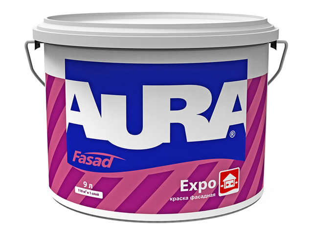Высокоукрывистая краска для фасадов Eskaro AURA Expo 9 л 418811 Высокоукрывистая краска для фасадов Eskaro AURA Expo 9 л 418811