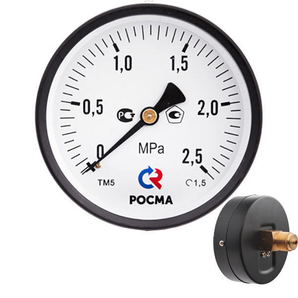 Манометр осевой 0- 6 бар 1/4" d=63mm Rosma ТМ-310Т Манометр осевой 0- 6 бар 1/4" d=63mm Rosma ТМ-310Т