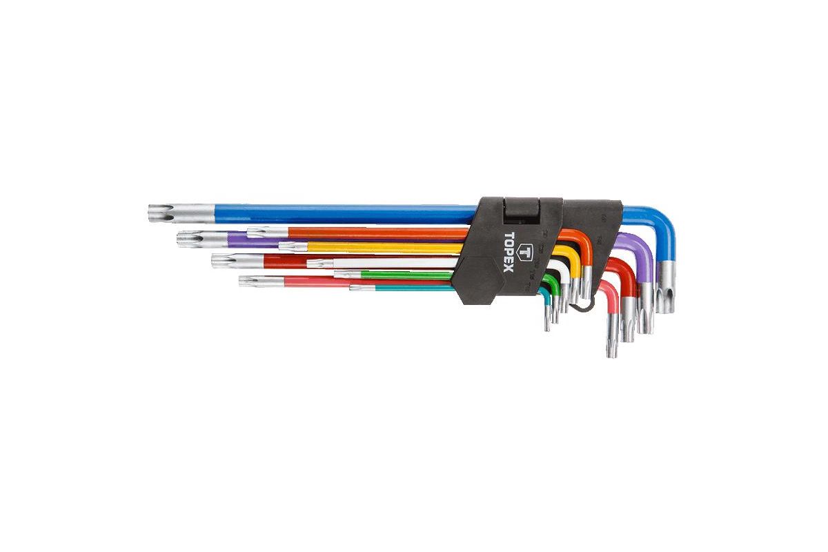 Набор шестигранников Topex 9 пр Torx цветные 35D969 Набор шестигранников Topex 9 пр Torx цветные 35D969
