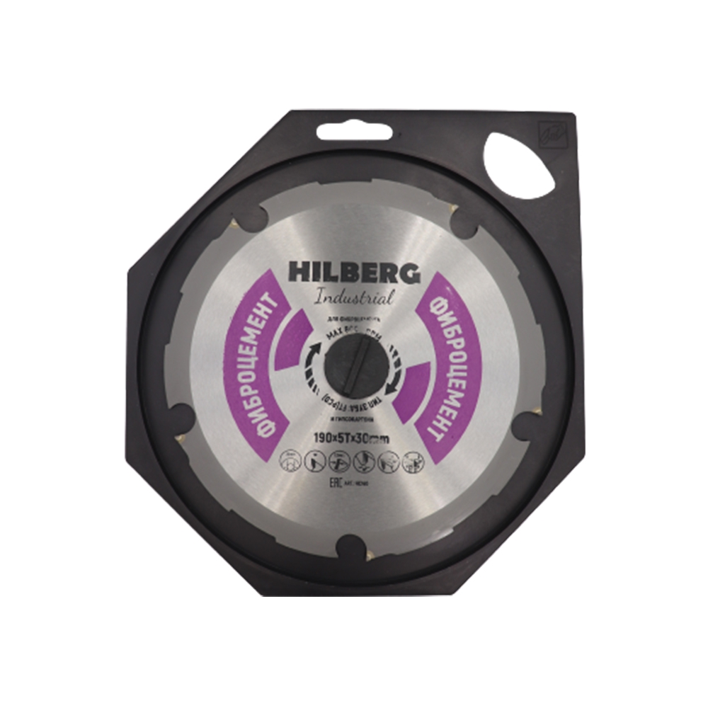 Диск пильный Hilberg ф190х30 z5 Industrial Фиброцемент Диск пильный Hilberg ф190х30 z5 Industrial Фиброцемент