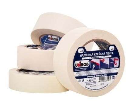 Лента малярная 48мм x 40м UNIBOB 37963 Лента малярная 48мм x 40м UNIBOB 37963
