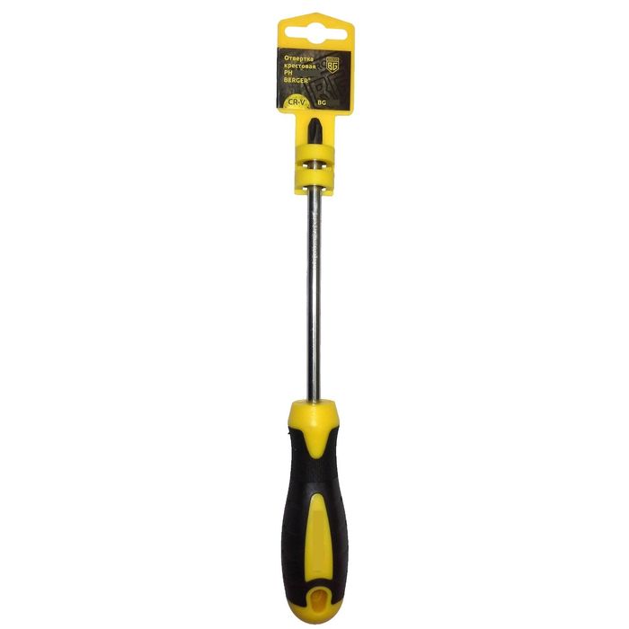 Отвертка крестовая BERGER PH1x100mm BG1047 Отвертка крестовая BERGER PH1x100mm BG1047