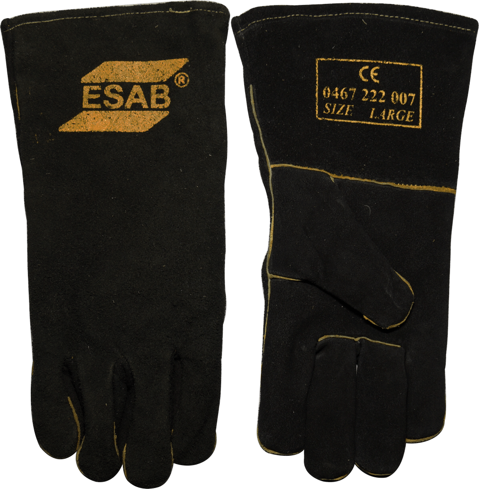 Краги пятипалые спилковые ESAB Heavy Duty BLACK с подкладкой 0467222007 Краги пятипалые спилковые ESAB Heavy Duty BLACK с подкладкой 0467222007