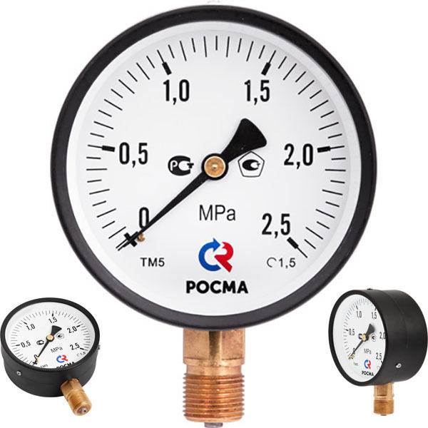 Манометр радиальный 0-16 бар 1/4" d=63mm Rosma ТМ-310Р Манометр радиальный 0-16 бар 1/4" d=63mm Rosma ТМ-310Р