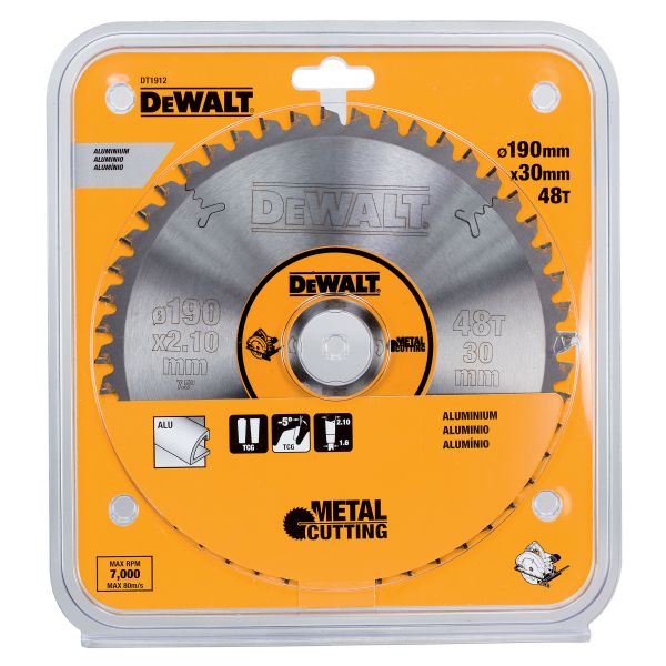 Диск пильный для алюминия DeWalt 190х30 z 48 DT1912-QZ Диск пильный для алюминия DeWalt 190х30 z 48 DT1912-QZ