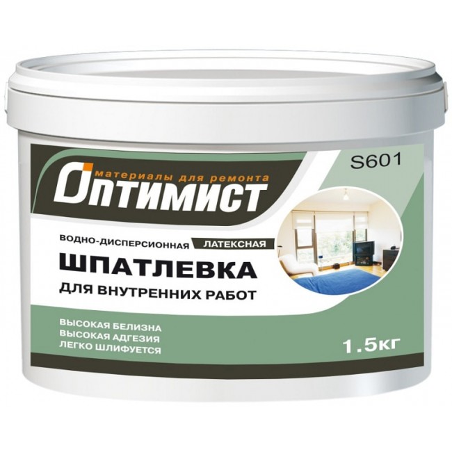 Шпатлевка латексная S601 "Оптимист" 5кг С357 Шпатлевка латексная S601 "Оптимист" 5кг С357