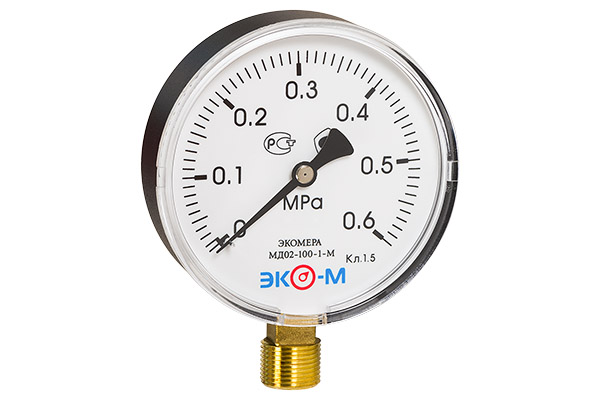 Манометр ЭКОМЕРА МД02(Э)-100мм 0-0,6 МПа 1/2" МД02Э-100-G-0,6МПа Манометр ЭКОМЕРА МД02(Э)-100мм 0-0,6 МПа 1/2" МД02Э-100-G-0,6МПа