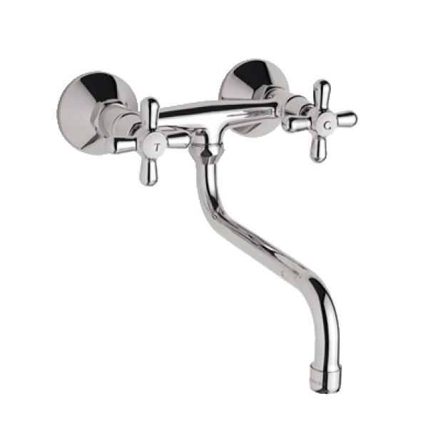 Смеситель "Ретро" для умывальника наст Sизлив 200мм Смеситель "Ретро" для умывальника наст Sизлив 200мм