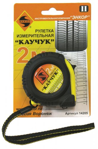 Рулетка 5м Каучук с фиксатором Энкор 14207 РФ3-5-19 Рулетка 5м Каучук с фиксатором Энкор 14207 РФ3-5-19