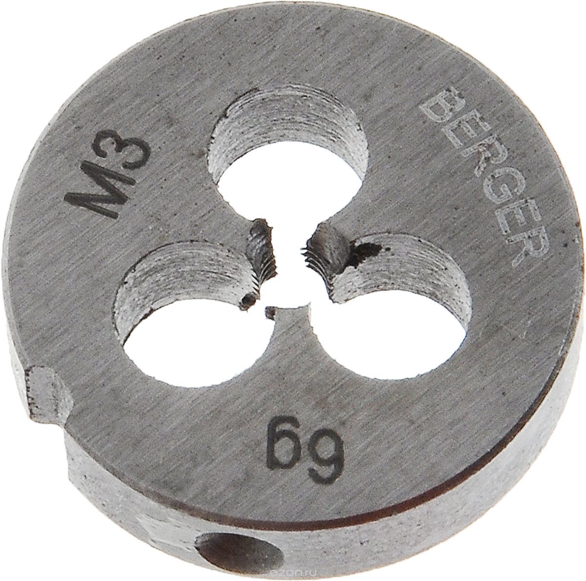 Плашка метрическая М3х0,5 мм BERGER BG1001 Плашка метрическая М3х0,5 мм BERGER BG1001