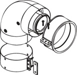 Колено подключения коаксиальное D60/100мм 90° Conti CCKIT08B Колено подключения коаксиальное D60/100мм 90° Conti CCKIT08B