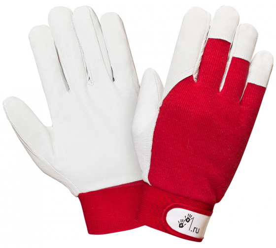 Перчатки овечья кожа/красный трикотаж 2Hands 0755-10,5 Перчатки овечья кожа/красный трикотаж 2Hands 0755-10,5