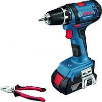 Шуруповерт аккумуляторный BOSCH GSR18-2-LI Plus (0 615 990 K2P) + пассатижи Wiha Шуруповерт аккумуляторный BOSCH GSR18-2-LI Plus (0 615 990 K2P) + пассатижи Wiha