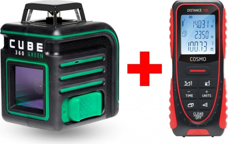 Нивелир лазерный ADA Instruments Cube 360 Green Prof +дальномер Cosmo 100 А00680 Нивелир лазерный ADA Instruments Cube 360 Green Prof +дальномер Cosmo 100 А00680