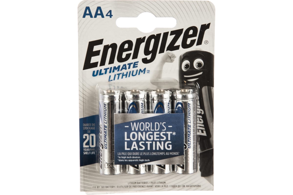 Батарейка Energizer АА E91/AA BP4 литиевая (4 шт) 416093 Батарейка Energizer АА E91/AA BP4 литиевая (4 шт) 416093