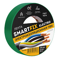 Изолента SmartFix 19мм*20м 150 мкм 7000В Зелёная SFE192W 427927 Изолента SmartFix 19мм*20м 150 мкм 7000В Зелёная SFE192W 427927