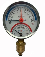 Термоманометр МД04-80мм 0-16бар 0-160С G1\4 х G1 Термоманометр МД04-80мм 0-16бар 0-160С G1\4 х G1