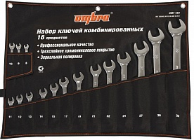 Набор ключей комбинированный 16 пр сумка OMT16S OMBRA 055009 Набор ключей комбинированный 16 пр сумка OMT16S OMBRA 055009