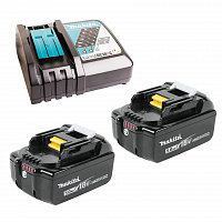 Аккумулятор Makita 18 В 5,0 Ah 2 шт + DC18RC картон 191L74-5 Аккумулятор Makita 18 В 5,0 Ah 2 шт + DC18RC картон 191L74-5