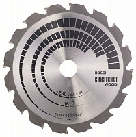 Диск пильный по дереву (230x30 z16) BOSCH Construct Wood 2.608.640.635 Диск пильный по дереву (230x30 z16) BOSCH Construct Wood 2.608.640.635