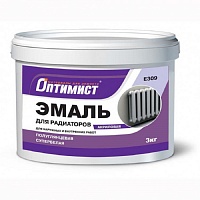 Эмаль акриловая Е309 "Оптимист"для радиат. белая п/гл.3кг Эмаль акриловая Е309 "Оптимист"для радиат. белая п/гл.3кг