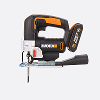 Лобзик аккумуляторный WORX WX543, 20В, 2.0Ач x1 кейс Лобзик аккумуляторный WORX WX543, 20В, 2.0Ач x1 кейс