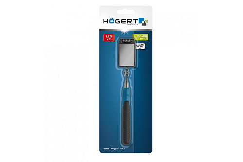 Зеркало телескопическое инспекционное 50х80 мм с светодиодом HOGERT HT4R504