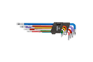 Набор шестигранников Topex 9 пр Torx цветные 35D969 Набор шестигранников Topex 9 пр Torx цветные 35D969