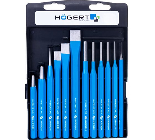Набор выколоток кернеров и зубил HOGERT 12пр HT3B712 40348