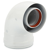 Отвод коаксиальный Ariston 90°M/F ф60/100 873249 Отвод коаксиальный Ariston 90°M/F ф60/100 873249