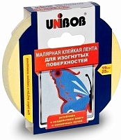Лента малярная 19мм x 25м для изогнутой поверхности UNIBOB 51469 Лента малярная 19мм x 25м для изогнутой поверхности UNIBOB 51469